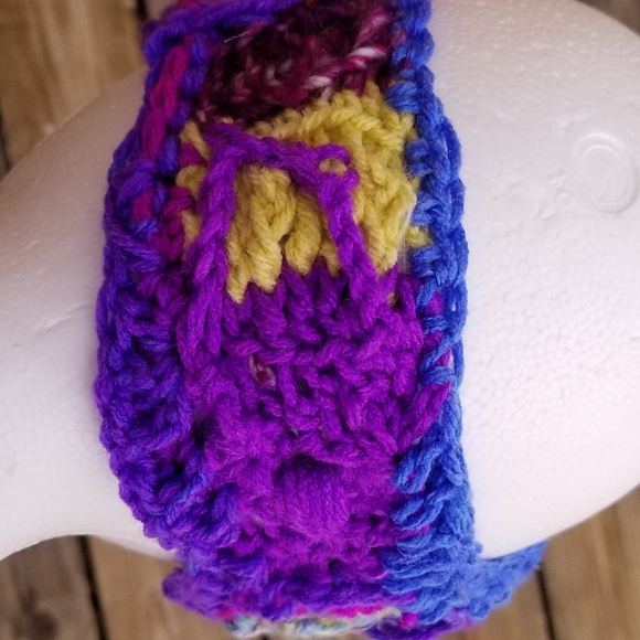 Crochet Art Eye Earwarmer Headband Handmade - Picture 6 of 7